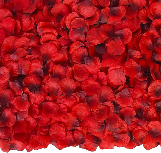 3200 Pcs Artificial Rose Petals for Romantic Night, Fake Rose Flower Petals for Wedding, Party, Valentines Day Decorations for The Home (Dark Red)