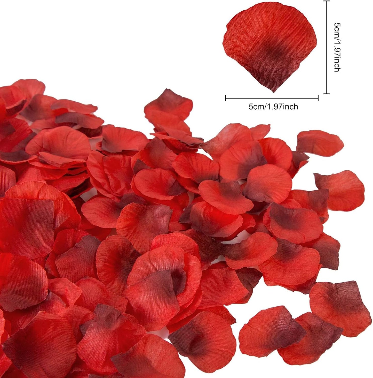 3200 Pcs Artificial Rose Petals for Romantic Night, Fake Rose Flower Petals for Wedding, Party, Valentines Day Decorations for The Home (Dark Red)