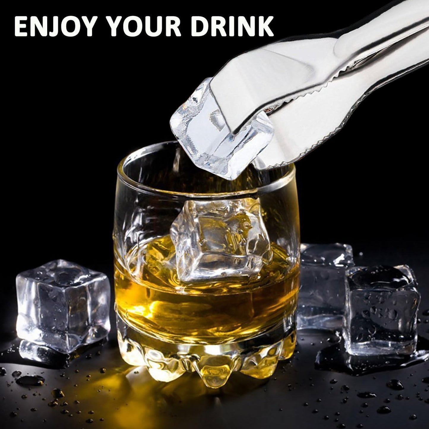 Ice Tongs for Ice Bucket 6-3/4 Inch - Premium 18/8 Stainless Steel Ice Tongs with Teeth for Ice Sugar Cubes Tea Party Coffee Bar Serving
