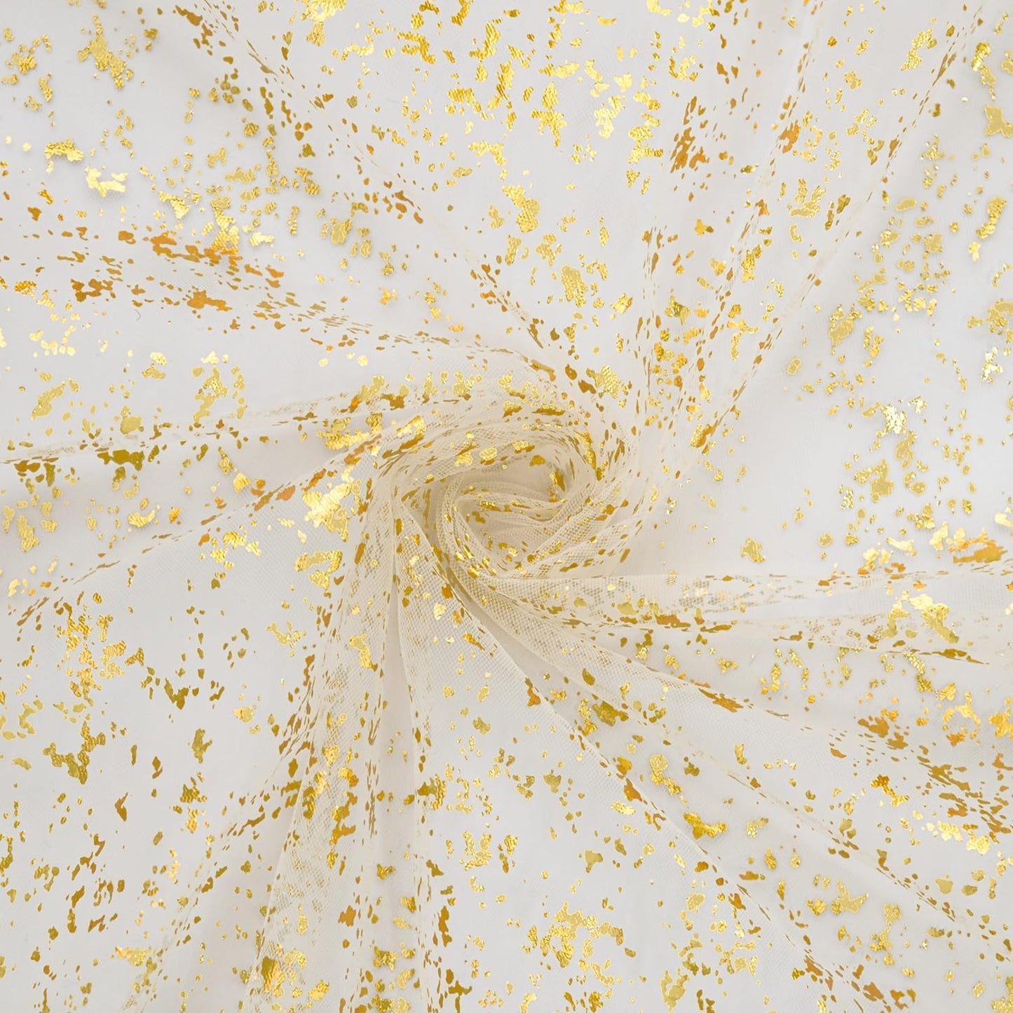 Beige Gold Gauze Table Runner 120 Inch 10FT, Glitter llic Foil Sheer Dining Wedding Anniversary Holiday Birthday Table Decor for Home Party