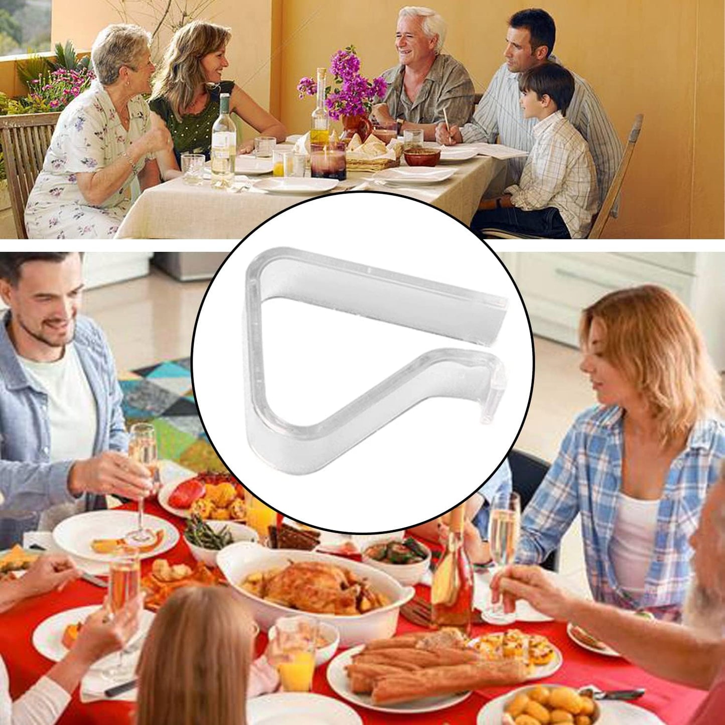 24 Pieces Transparent Clear Tablecloth Clips, Plastic Table Cloth Clips，Windproof Table Cover Holder Clamps，Table Cloth Holder for Christmas Home Wedding Party Indoor Outdoor Camping Picnic (Large)
