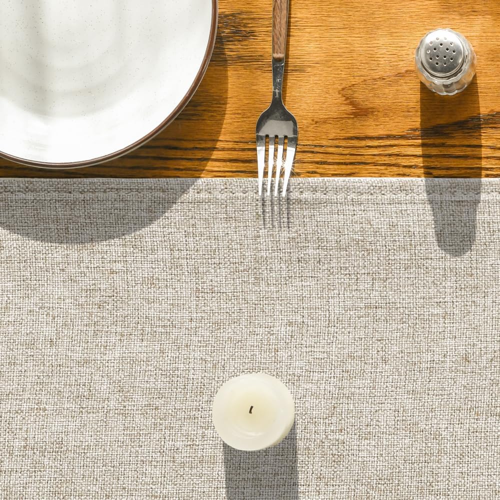 Light Brown Table Runner, Seasonal Fall Washable Kitchen Dining Table Decoration for Home Party Decor 13x72 Inch