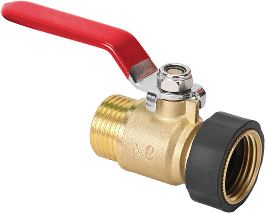 Garden Hose Shut Off Valve, 3/4" GHT Water Hose Shut Turn Off Valve, Heavy Duty Brass Valve Garden Hose Ball Valve With Stainless Steel Long Handle