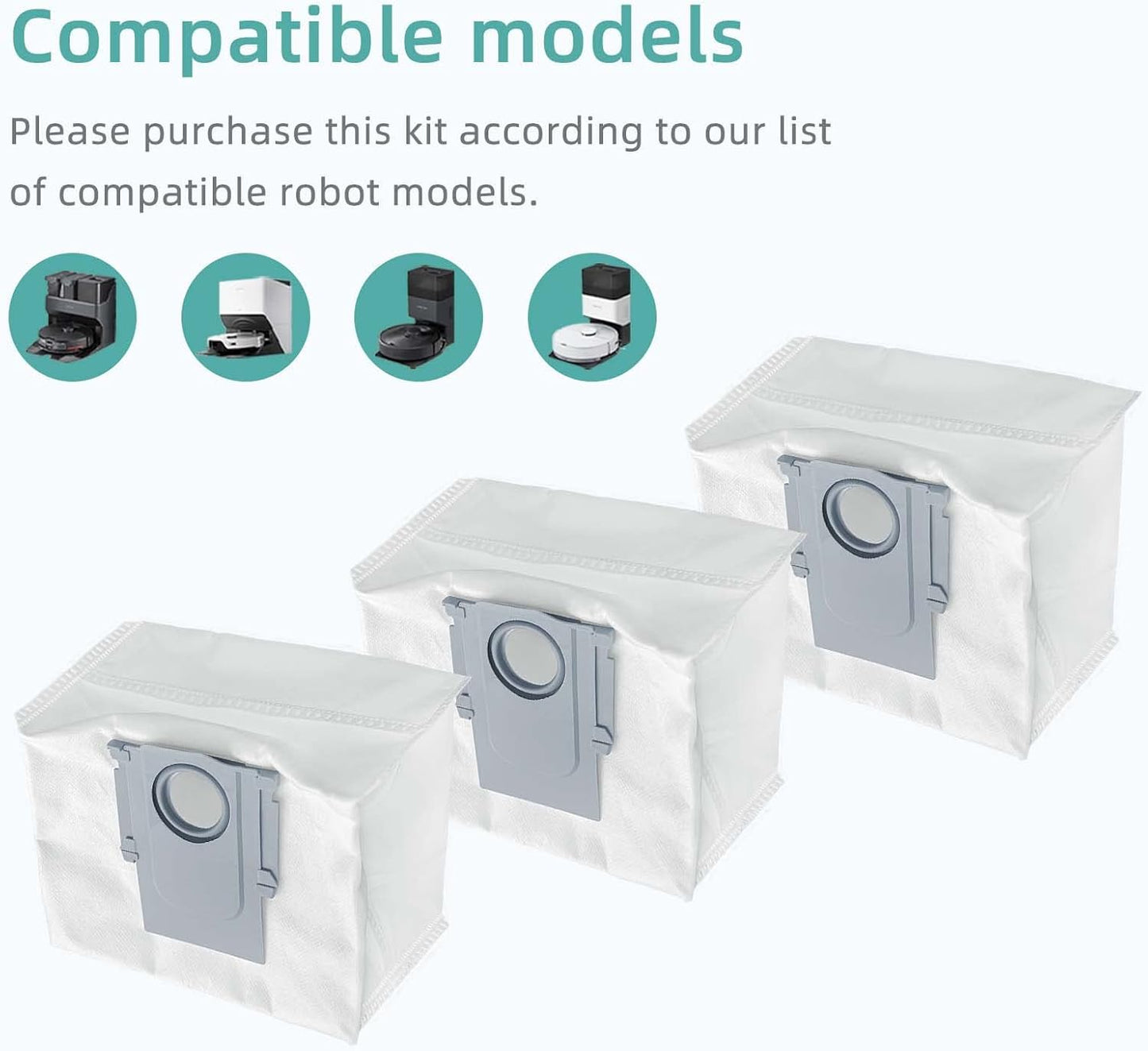 6 Pcs Replacement Refill Dust Bags Compatible with  Q10 S5+, Q10 X5+, Q7 M5+, Q5 Max+, Q5+, S8 Pro Ultra, S8+, Q7 Max+, Q8 Max+, Robotic Vacuums 3L Large Capacity