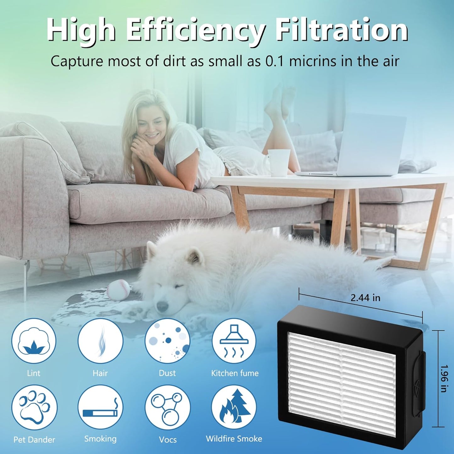 Filters Replacement for i-Robot Roomba E I & J Series i1+ i3 i3+ i4 i5/plus i6 i6+ i7 i7+/plus i8 i8+ E5 E6 E7 Vacuum Cleaner parts 4639161,6 Pack High Efficiency Filters+1 Cleaning Brush