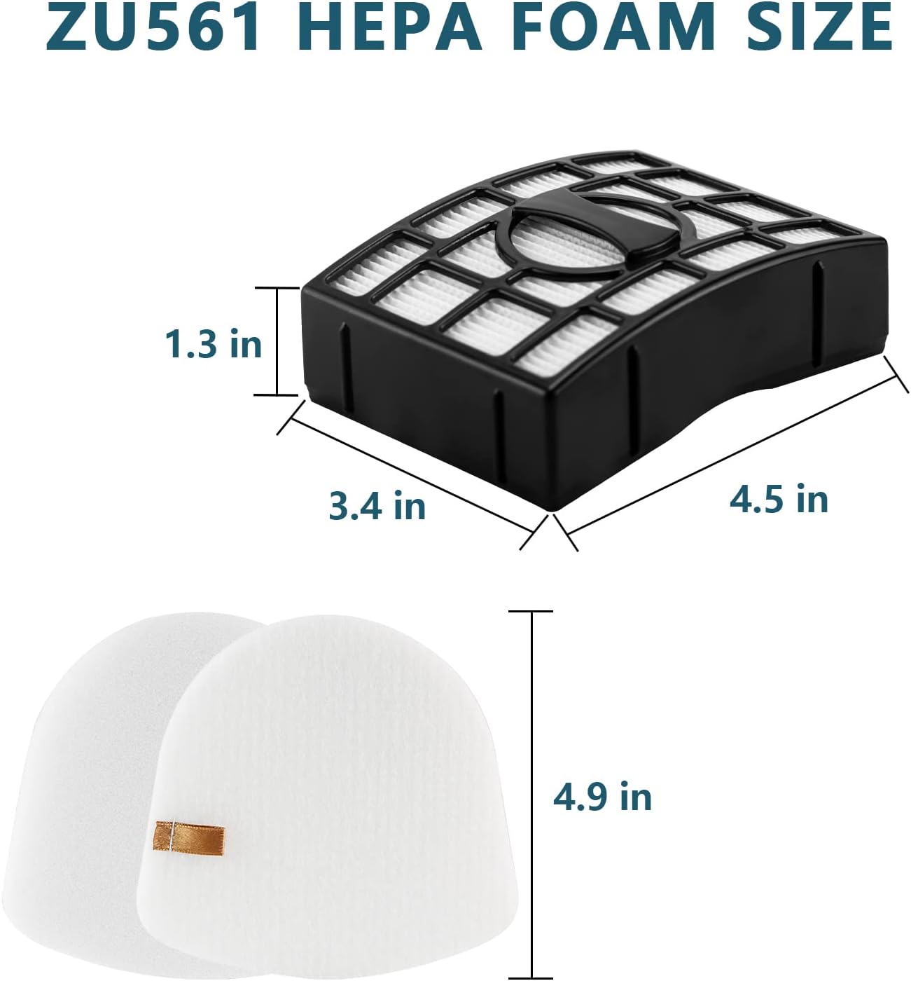 ZU560 Filter Replacement Compatible with Shar-k Rotator Navigator Zero-M Lift-Away Speed Upright Vacuum ZU560C, ZU561, ZU562, ZU572, UV572CCO, UV650, Replaces Part XFFK560, XHEPA560