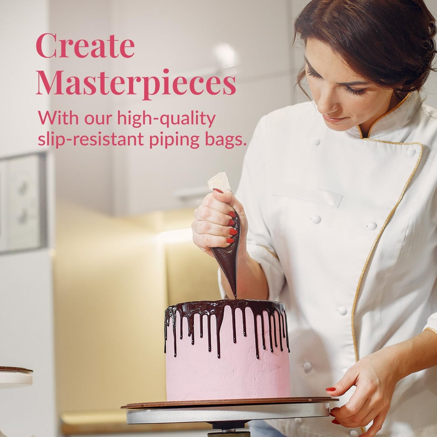 Set of 200 - Anti Burst Piping Bags 12 Inch -  Tipless Icing Bags - Durable Frosting Piping Bag Tools - Pastry and Cookie Decorating Supplies
