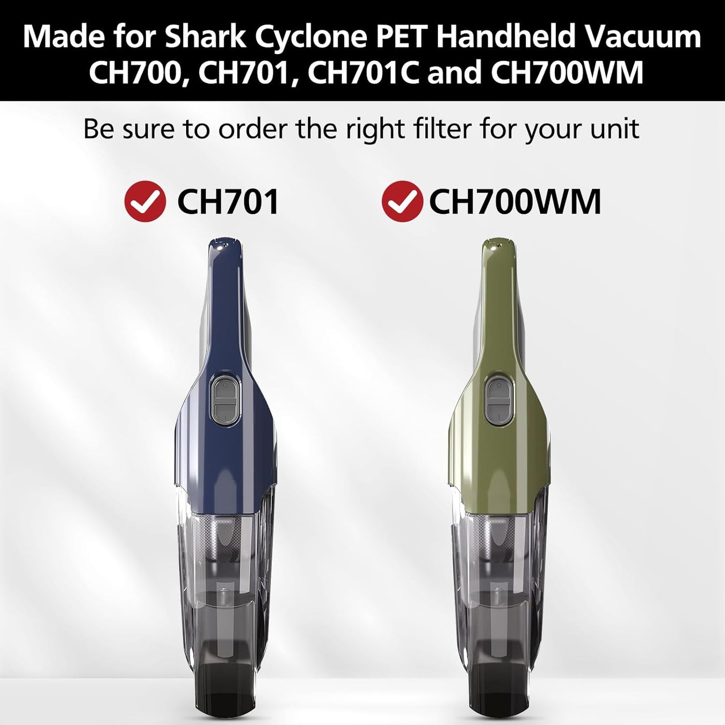 6 Pack CH701 Vacuum Filter Replacement Compatible with Shark Cyclone PET Handheld Vacuum CH700, CH701, CH701C and CH700WM, Compare to Part# XDCFCH700
