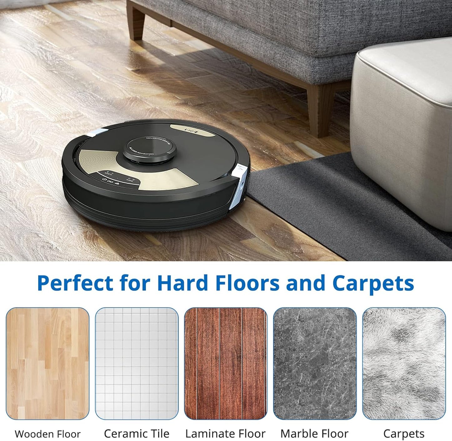 AV2610WA RV2610WA Vacuum Mop Replacement Pads Compatible with Shark RV2610WA AV2610WA RV2620WD RV2410WD AI Ultra 2- in-1 Robot Vacuum, Washable Reusable Microfiber Soft Pads, 6 Pack