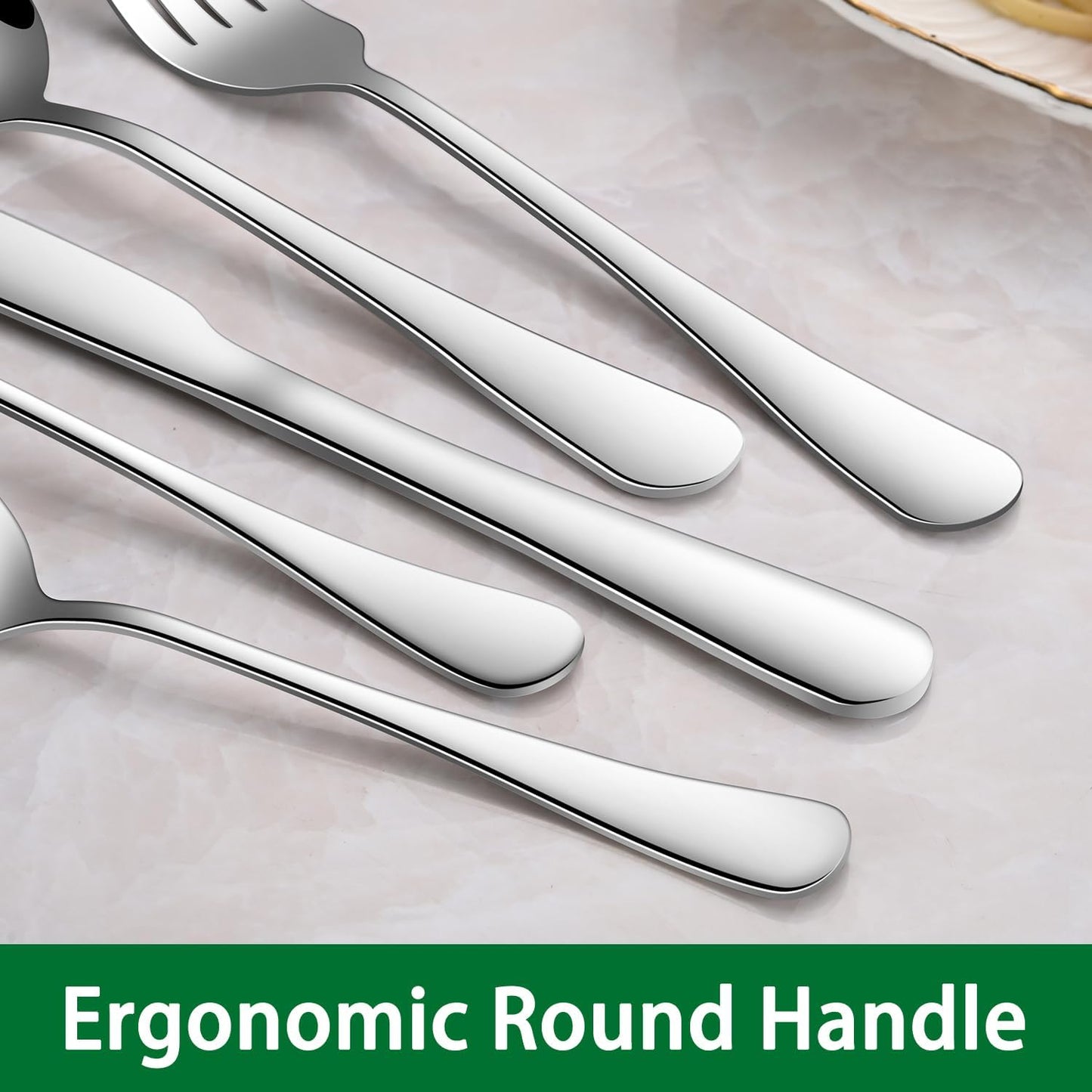 Dinner Spoon Set,8-Piece 7.3 Inch Soup Spoons,Premium Food Grade Stainless Steel Table Spoon,Durable l Tablespoon,Dishwasher Safe Silverware Spoons