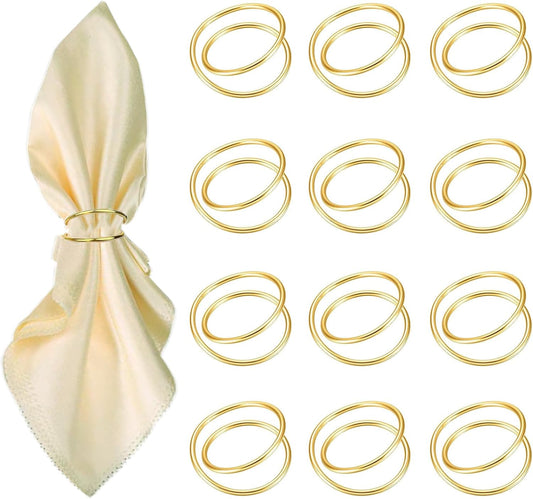 Gold Napkin Rings-12 PCS l Spiral Napkin Rings(Spiral) Napkin Holders Buckles for Family Dinner, Wedding, Party,Table Decorations