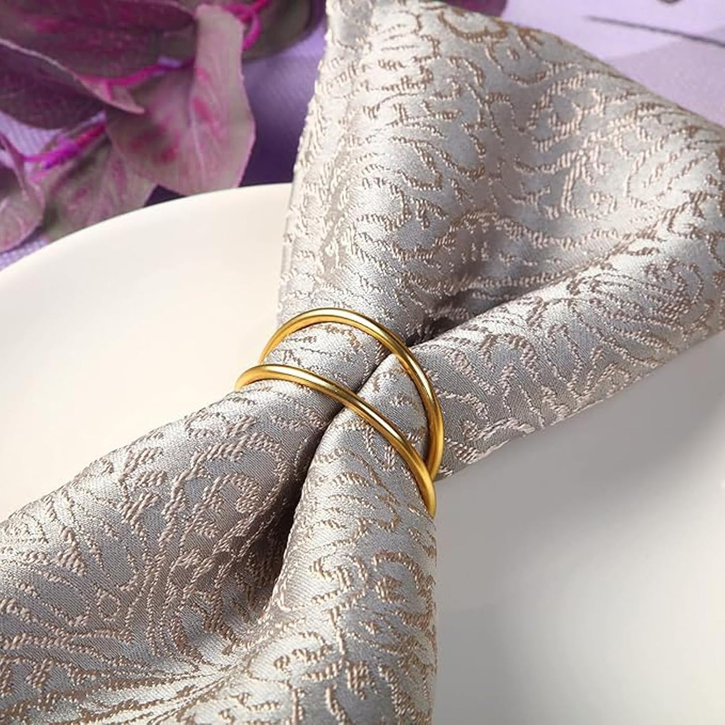 Gold Napkin Rings-12 PCS l Spiral Napkin Rings(Spiral) Napkin Holders Buckles for Family Dinner, Wedding, Party,Table Decorations