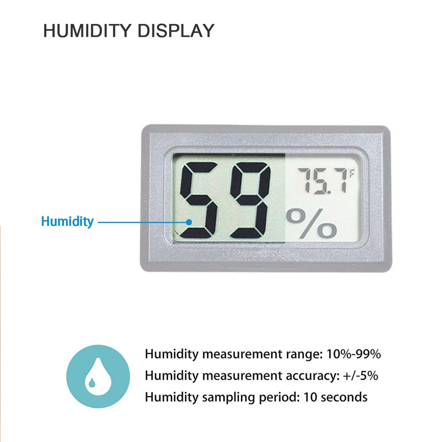 4 Pack Indoor Hygrometer Thermometer, Humidity Gauge Meter with ℃ to℉ and ON/Off Switch, Digital Temperature Monitor for Humidors Jars Cellar Reptile Incubator Closet
