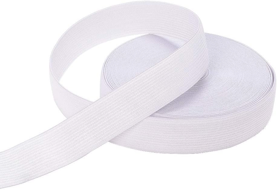 Elastic Bands for Sewing White 1 Inch 12 Yard High Elasticity Knit Spool Sewing Band for Waistbands Pants Clothes and Crafts DIY,
