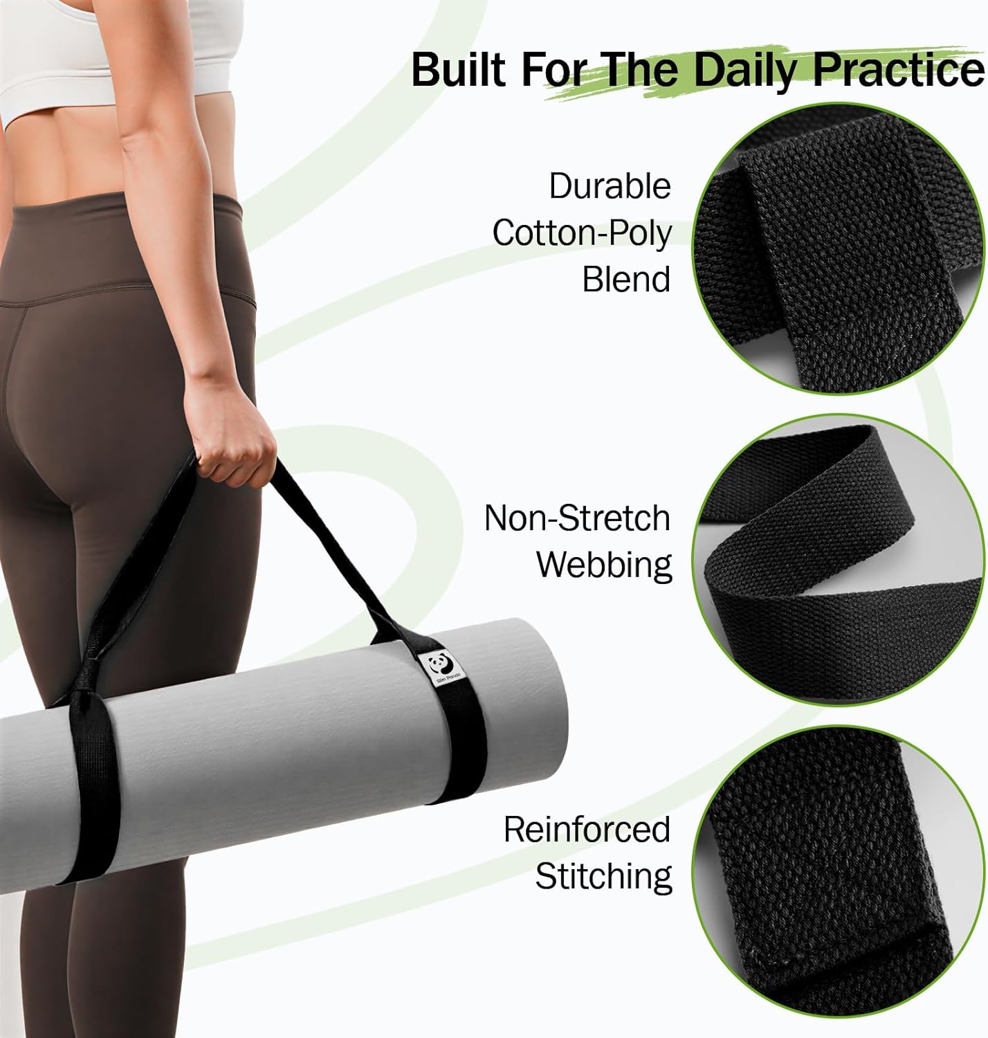 Yoga Mat Straps for Carrying, Adjustable Yoga Mat Carrier Sling Fits All Mats(Mat Not Included)