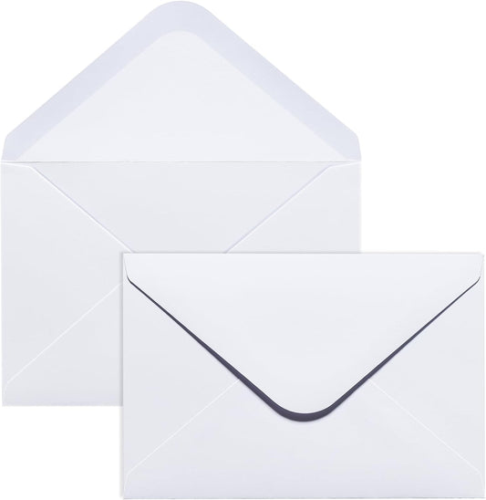 50PACK 5x7 Envelopes for Invitations, White A7 Envelopes for Wedding, Graduation, RSVP Cards, Gummed V Flag 5 1/4 x 7 1/4 inch