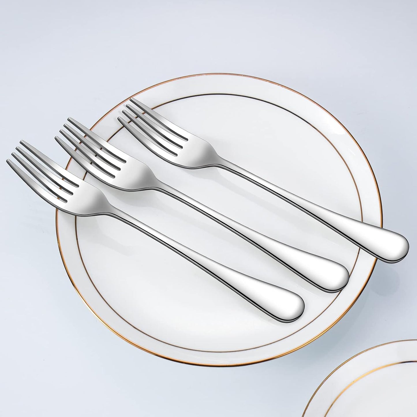 Set of 12, Stainless Steel Dinner Forks Silverware Set, Heavy-Duty Dinner Forks (8 Inch) Cutlery Set, Dishwasher Safe (Silver)