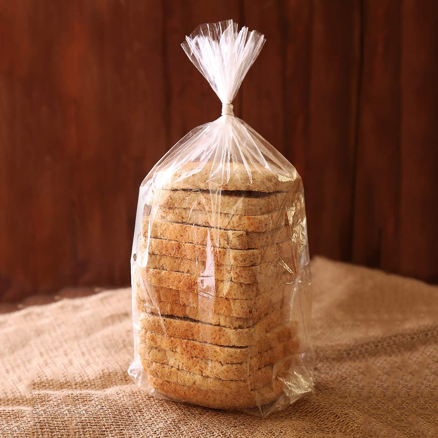 Bread Bags With Ties,100 Pieces 18x4x8 Inches Reusable Plastic Loaf Storage Bags for Homemade Bread Gift Giving