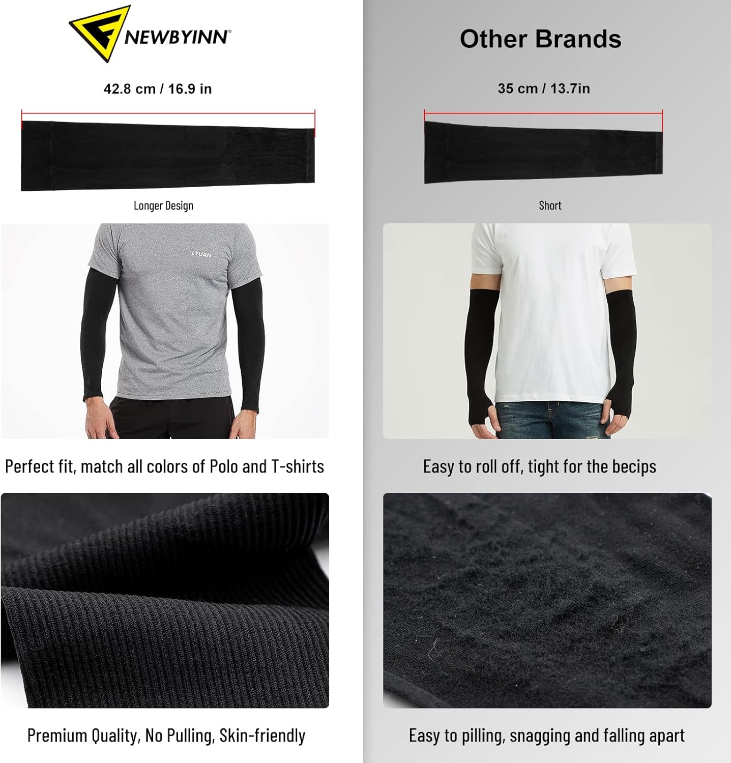 Arm Sleeves for Men Women Youth, UV Sun Protection, Tattoo Cover Up, Cooling, Compression Sports Sleeve - 2 & 4 Pairs