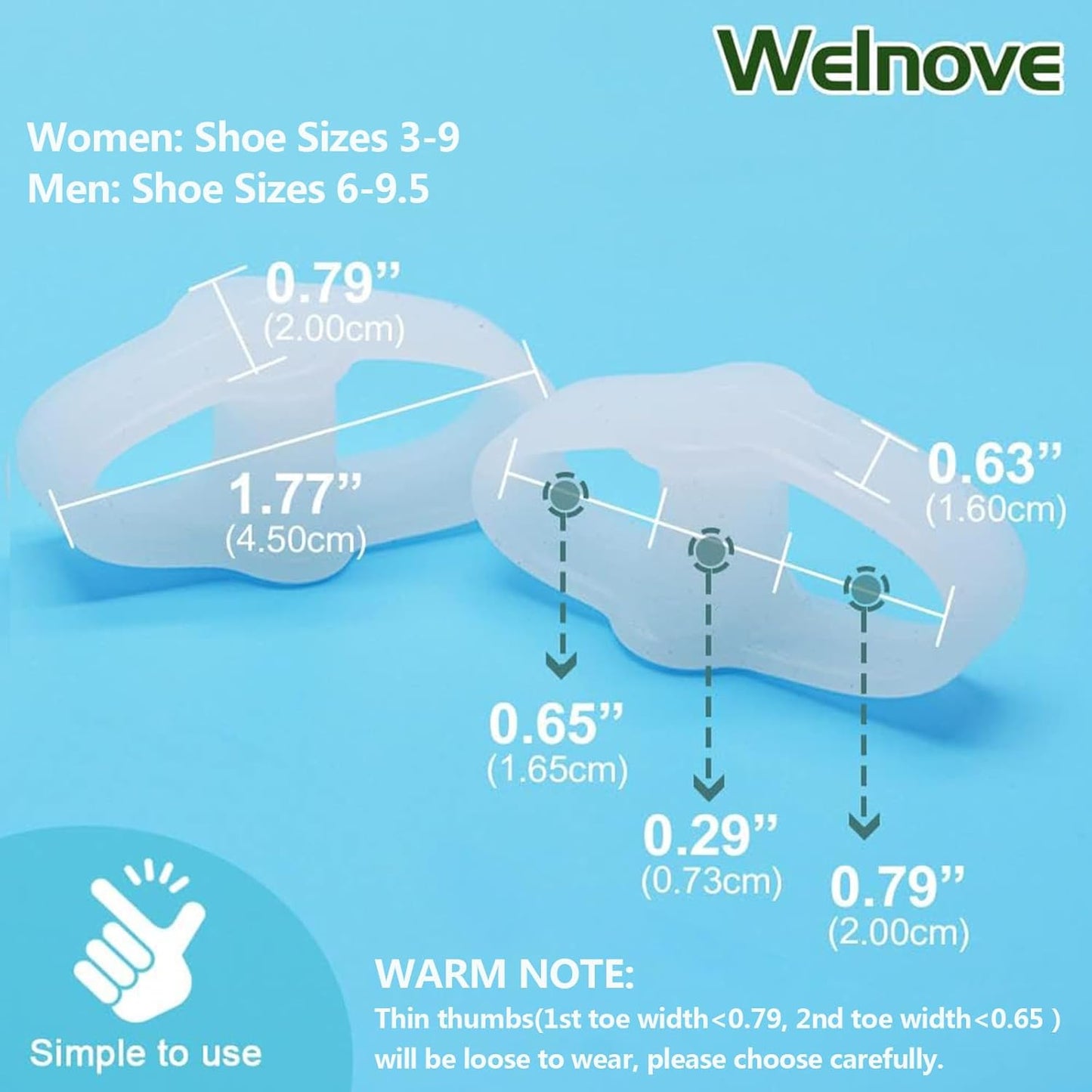 Pack of 12 Bunion Corrector, Toe Separators with 2 Loops, Big Toe Space Suitable for Bunion Pain Relief and Separating Overlapping Toes (White)