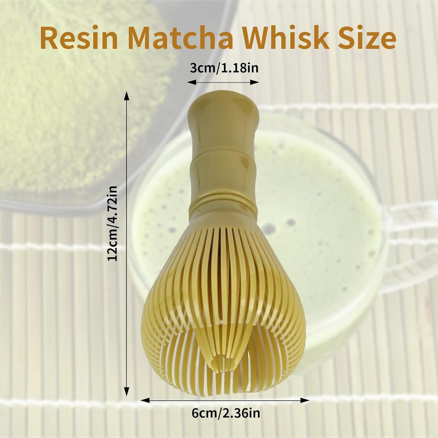 1 Pcs Resin Matcha Whisk, 2.36×4.72inch Food-Grade Durable Chasen for Matcha Powder, Traditional Tool with Easy-Clean Design, Compact Whisk for Home & Travel Use (Whisk)