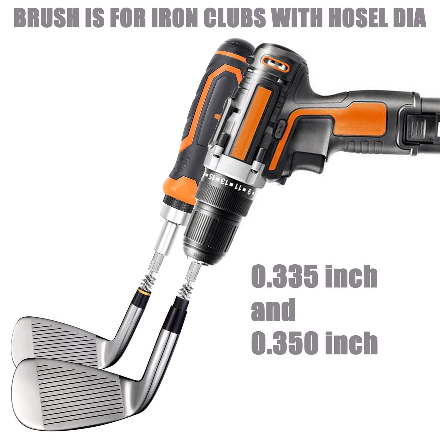 Golf Clubs Head Hosel Brush Golf Shaft Ferrules Brush Stainless Steel Bore Brush Wire Brush Cleaning Tool Electric Drill Wire Brush for Wood and Iron (2)