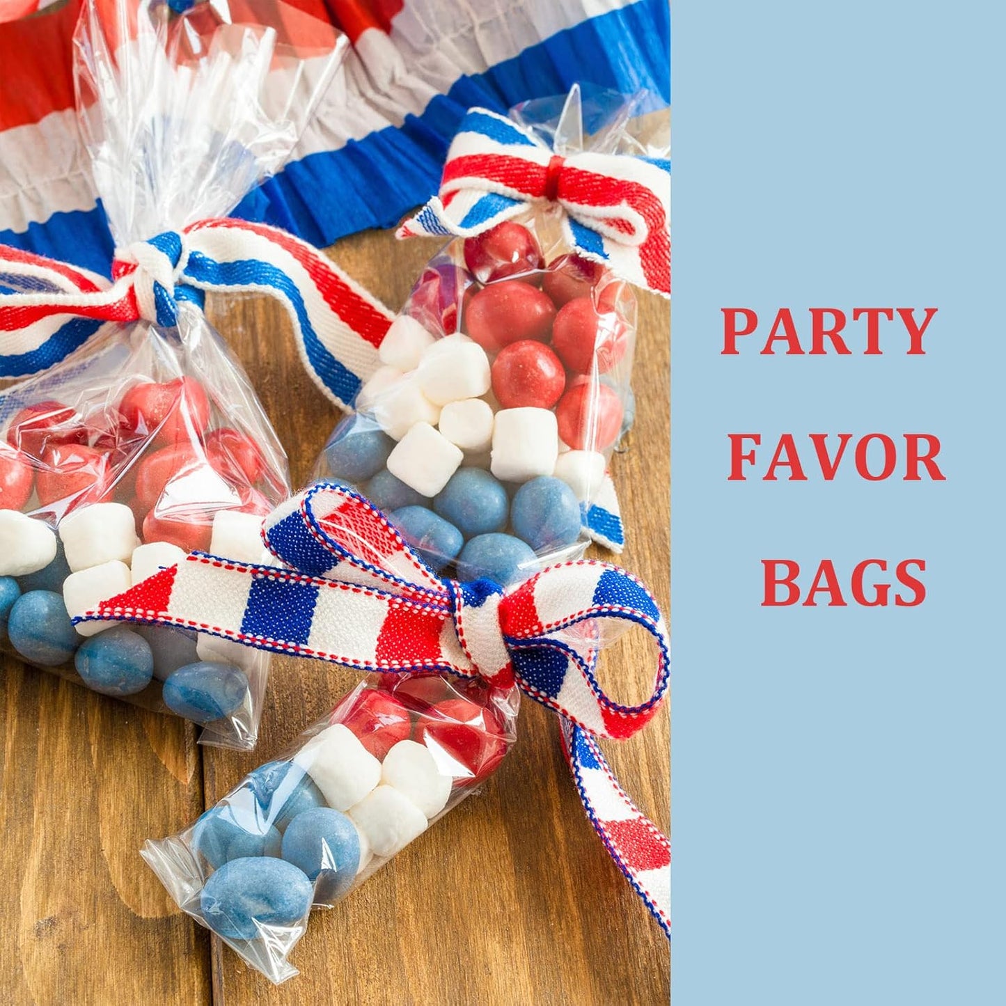 Cellophane Treat Bags,200 Pcs 3x11 Inches Clear Pretzel Bags,Cello Bags with Twist Ties for Packaging Candies,Cookies