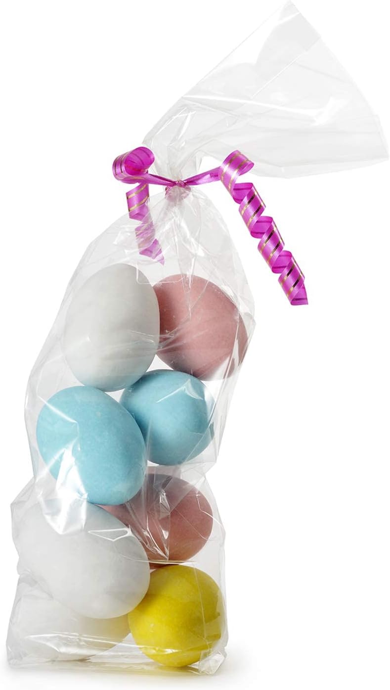 Cellophane Treat Bags,200 Pcs 3x11 Inches Clear Pretzel Bags,Cello Bags with Twist Ties for Packaging Candies,Cookies