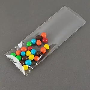 Cellophane Treat Bags,200 Pcs 3x11 Inches Clear Pretzel Bags,Cello Bags with Twist Ties for Packaging Candies,Cookies