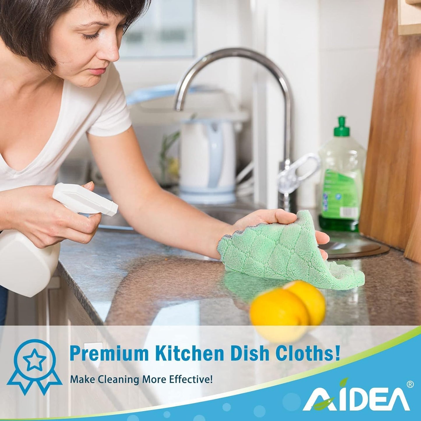 Kitchen Dish Cloth - 12 Pack, Super Absorbent Coral Fleece Dish Cloths, No Odor Reusable Dish Rags, Premium Microfiber Cleaning Cloths, Nonstick Oil Washable Fast Drying 6.3" x10.4"