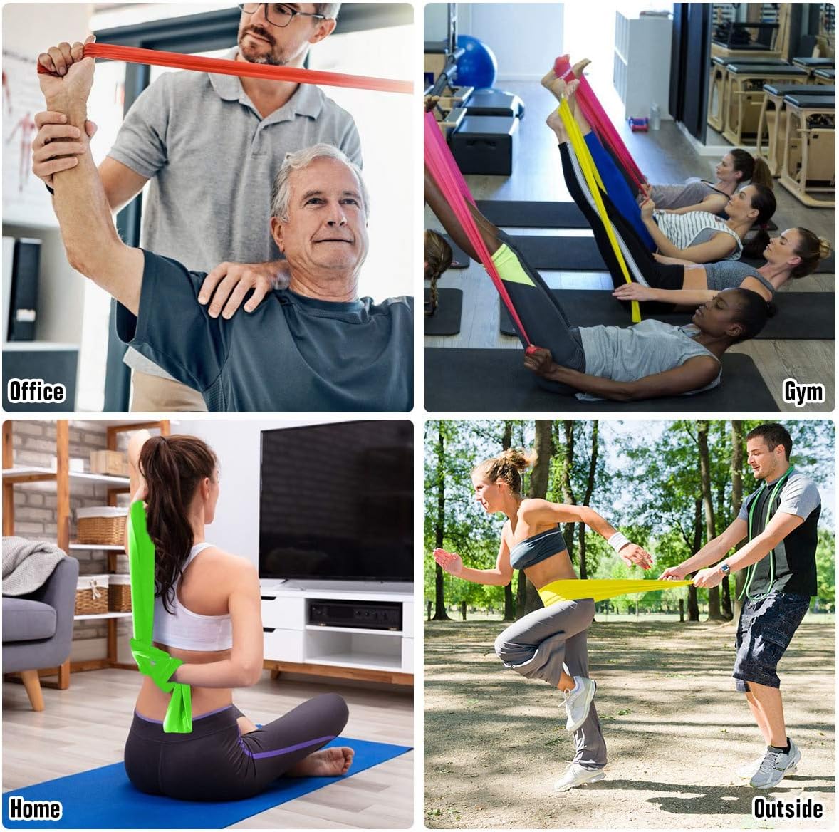 Resistance Bands Elastic Exercise Bands 3 Pack Physical Therapy Tension Band Recovery Band Workout Strength Training Bands for Women, Yoga, Arms,Upper Body and Shoulders