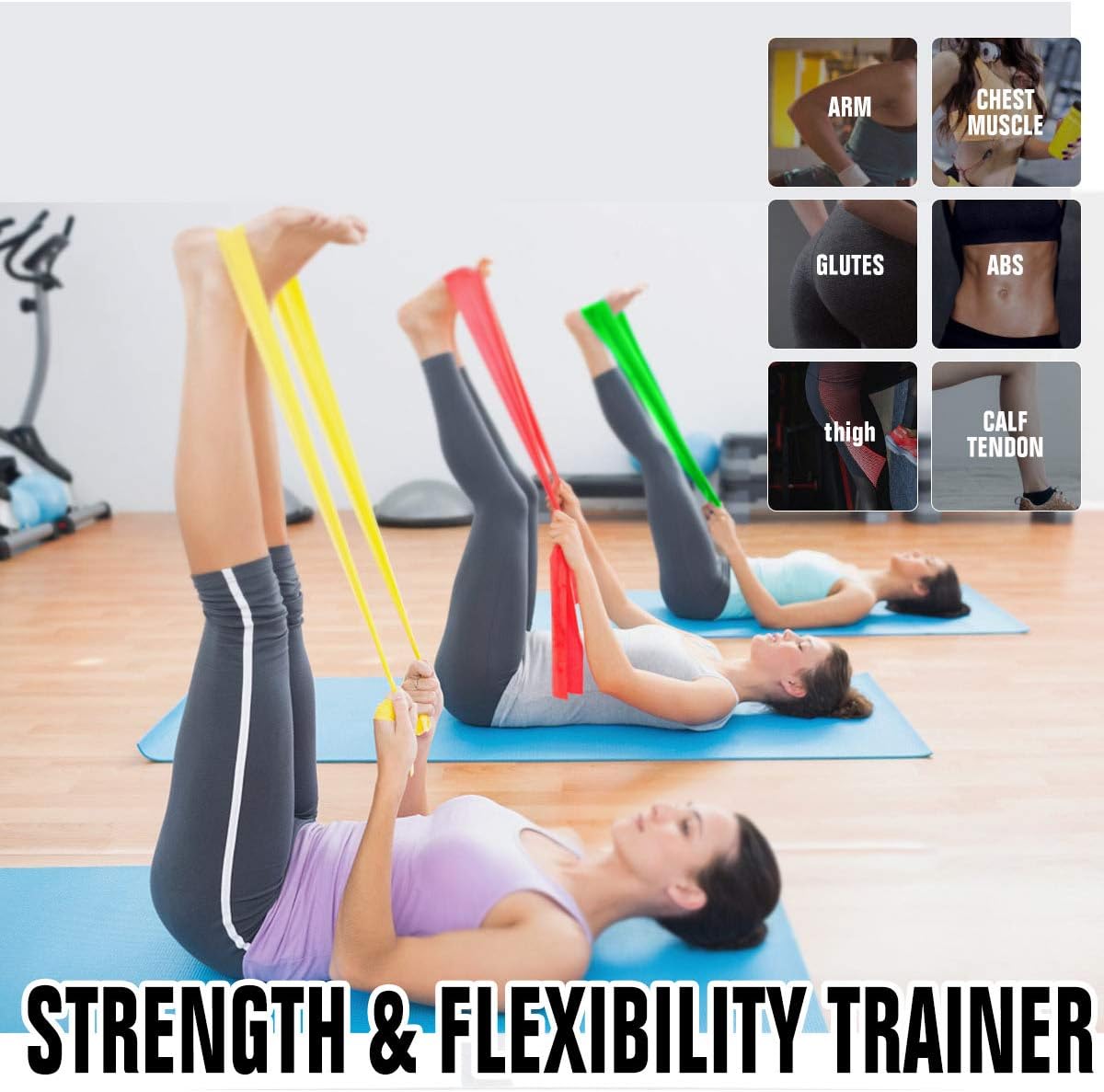 Resistance Bands Elastic Exercise Bands 3 Pack Physical Therapy Tension Band Recovery Band Workout Strength Training Bands for Women, Yoga, Arms,Upper Body and Shoulders