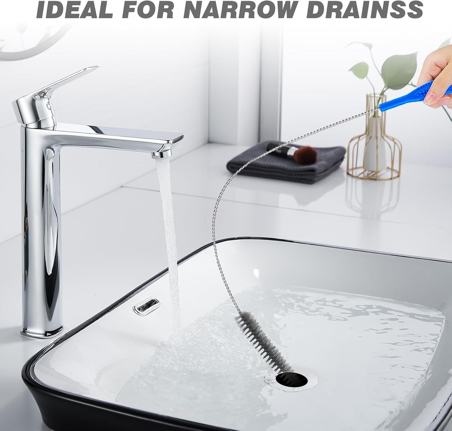 Drain Cleaning Brush Set，Flexible Long Pipe Snake Hair Clogs Catcher Cleaner Tool for Toilet，Sewer Drain，Pipe Brush，Drain Cleaner Brush，Sink Drain Brush