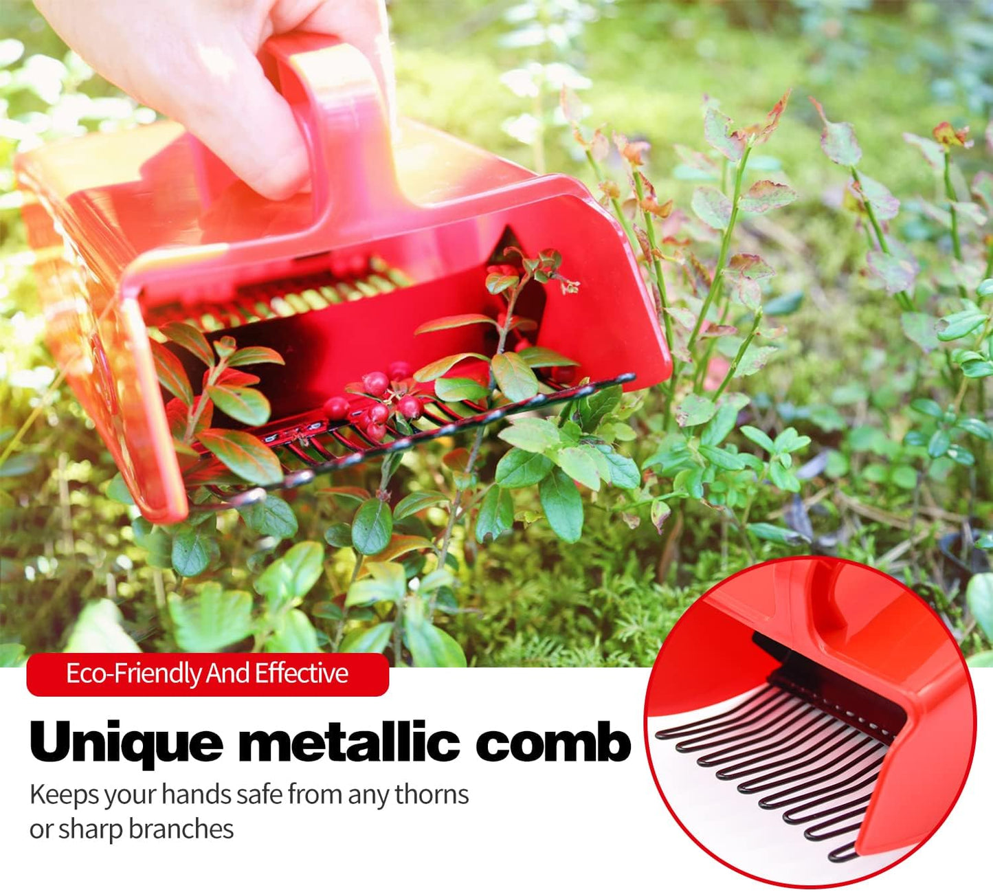 1/2/4 Pack Berry Picker, with Metallic Comb and Ergonomic Handle for Easier Berry Picking