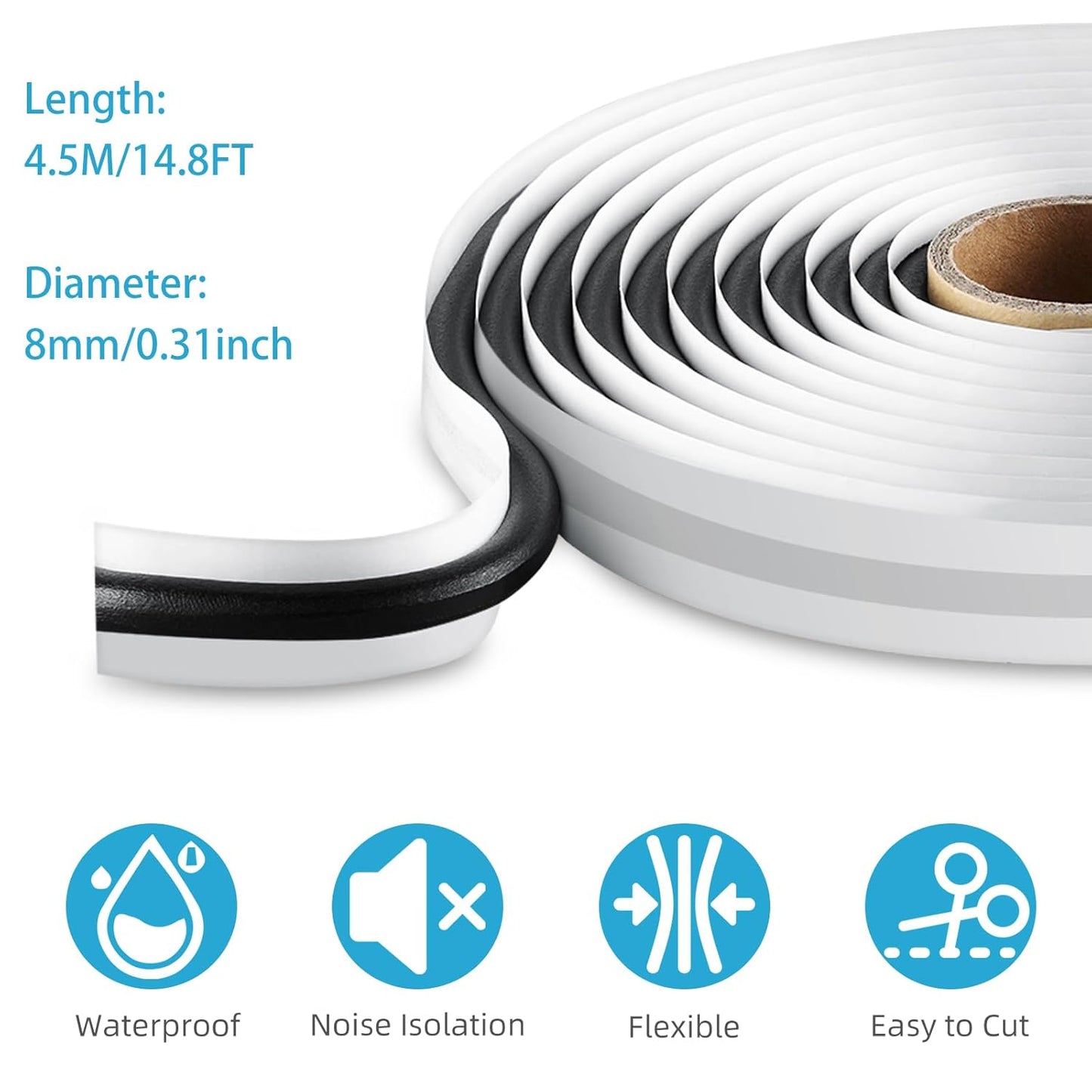 Butyl Sealant Tape, 13Ft Butyl Rubber Sealant Headlight Glue Sealant Rope for Automotive (Car, RV, Marine) for Installing Car Part, Windows, Doors and Windshield etc.