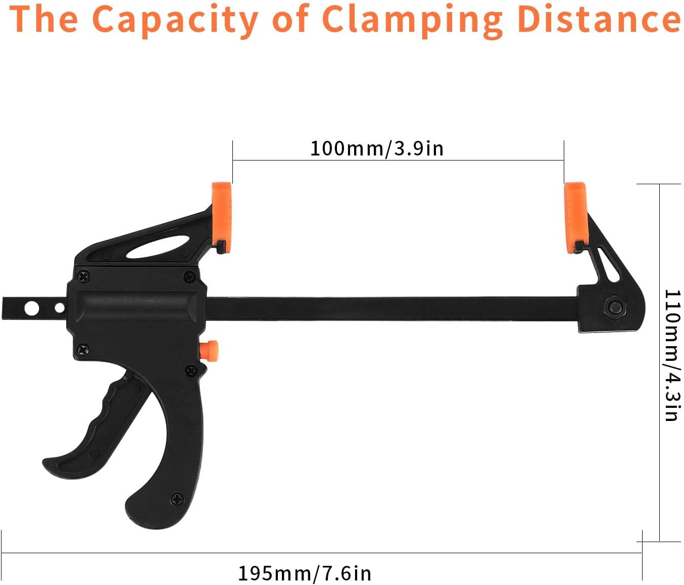 4 Inch Bar Clamps for Woodworking, 5 Pcs Trigger Quick Grip Clamps, One Handed Ratchet Wood Working Clamp, Mini Small Bar Woodworking Clamps for Wood Gluing Crafts (4Inch)