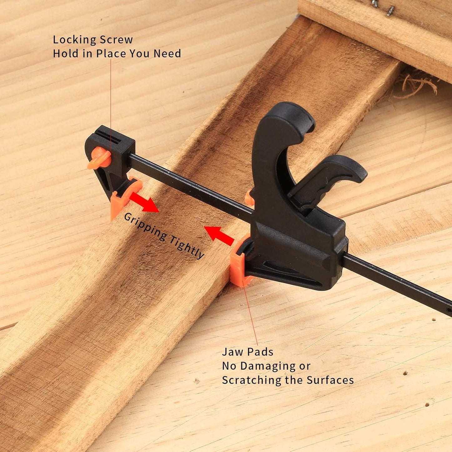 4 Inch Bar Clamps for Woodworking, 5 Pcs Trigger Quick Grip Clamps, One Handed Ratchet Wood Working Clamp, Mini Small Bar Woodworking Clamps for Wood Gluing Crafts (4Inch)
