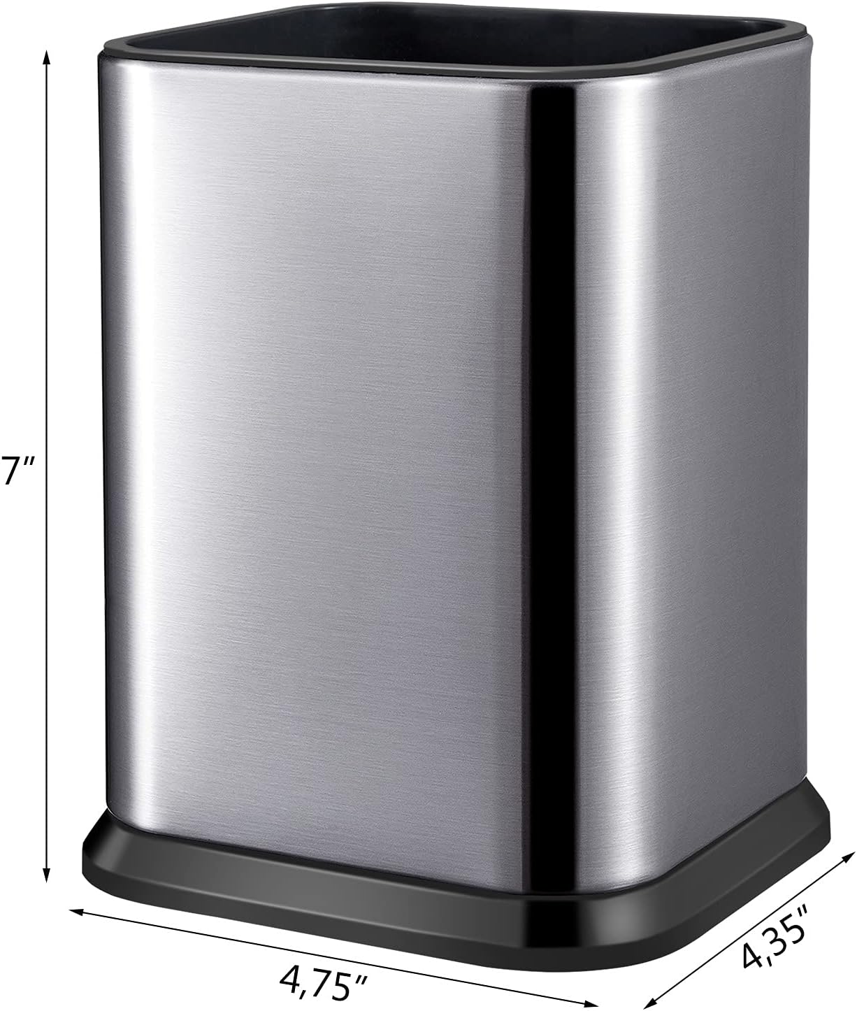 Stainless Steel Kitchen Utensil Holder for Countertop, Spoon Spatula Organizer,Modern Rectangular Large Cooking Utensil Caddy Counter,Utensil Crock Silver