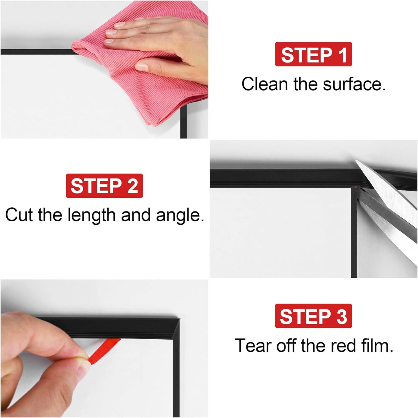 Rubber Edge Trim U Channel - 1/16" Self Adhesive Sheet Metal Edge Guard Protector, EPDM Seal Strip for Car Doors, Steel Plates, Glass, Hatches, Table Corners, Fit 1/16"(1.6mm), 10Ft, Black