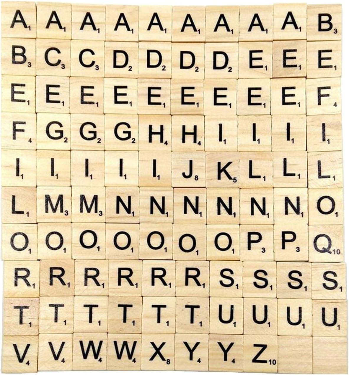 500PCS Wood Letter Tiles/Wooden Scrabble Tiles A-Z Capital Letters for Crafts, Pendants, Spelling
