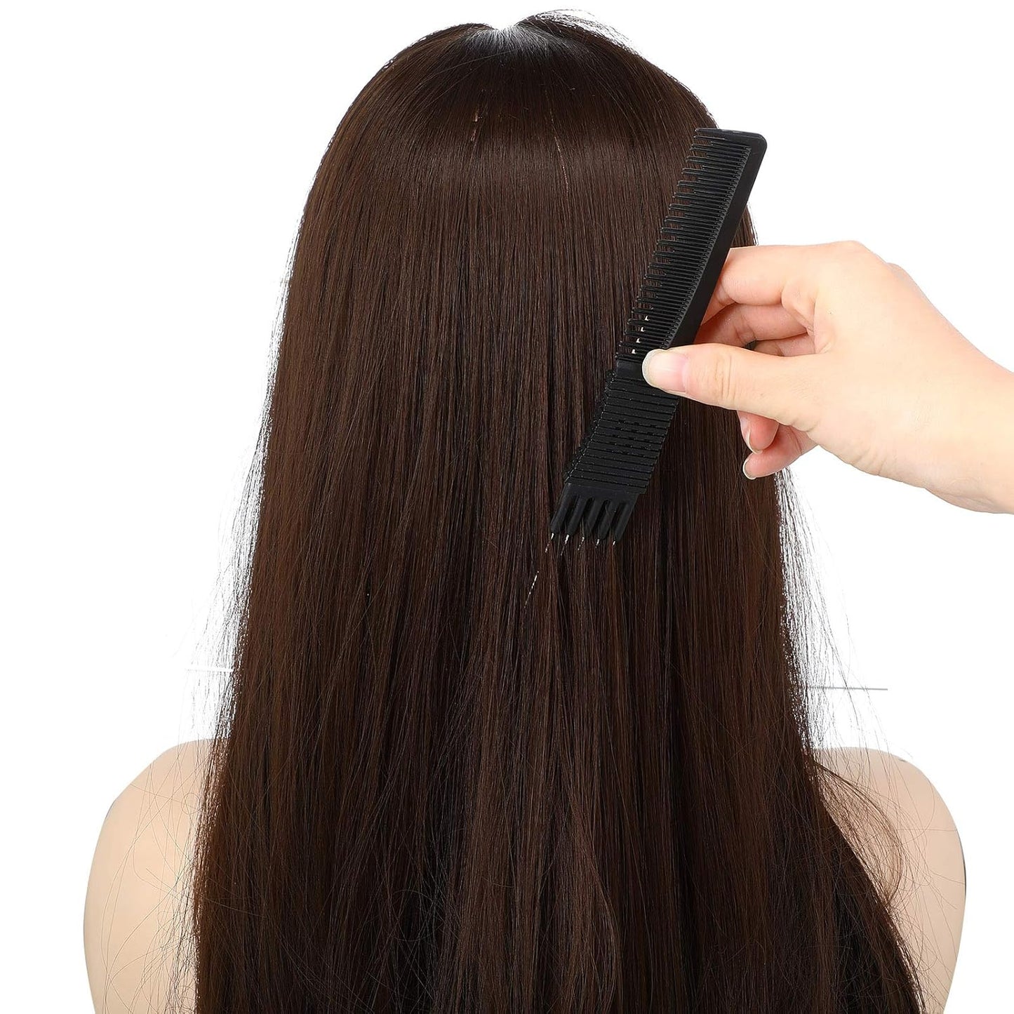 3 Pieces Pick Teasing Combs Hair Brush Set Includes Black Carbon Lift with Metal Prong, Triple Pin Rat Tail Comb, Nylon Bristle Hair Brush for Women(Black and Red)