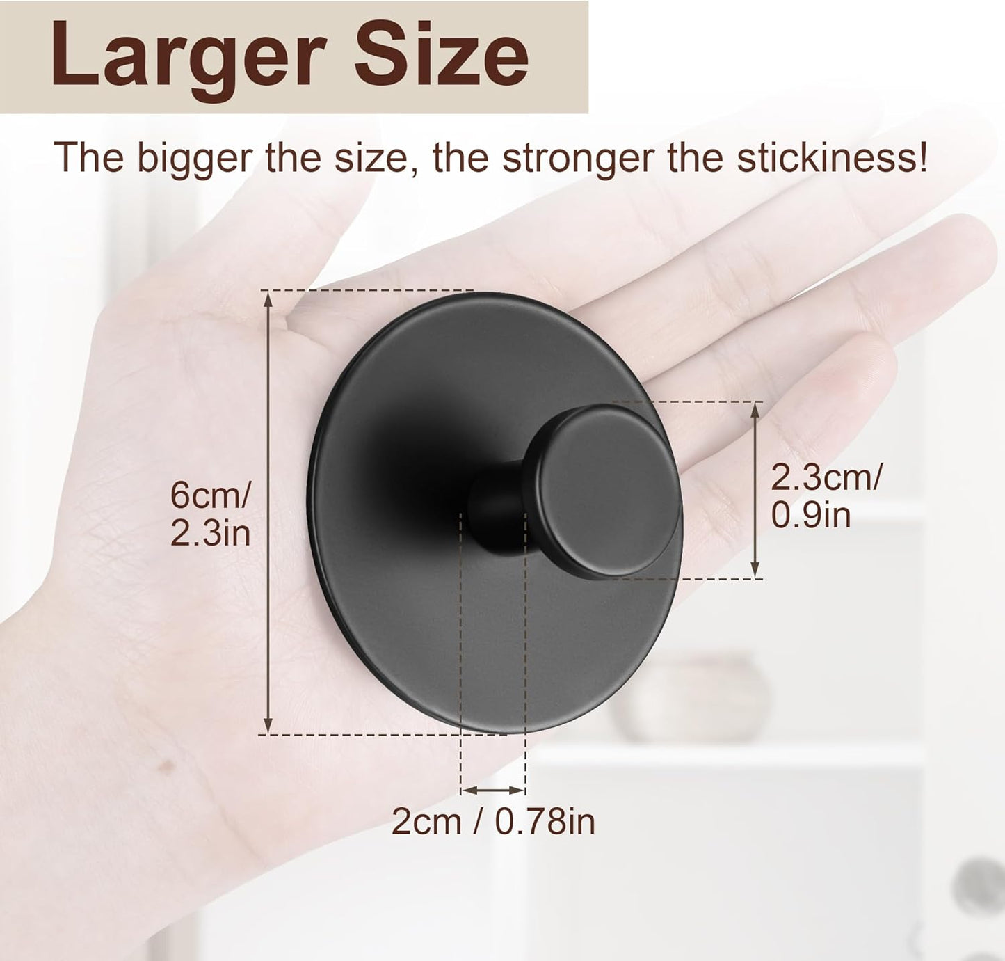 Multifunctional Towel Hooks for Bathroom Wall - Extra Sticky Stainless, Holds up to 12LB, Coat Hooks Wall Hooks, Adhesive Door Holder Hanger Shower Accessories, Matt Black Heavy Duty
