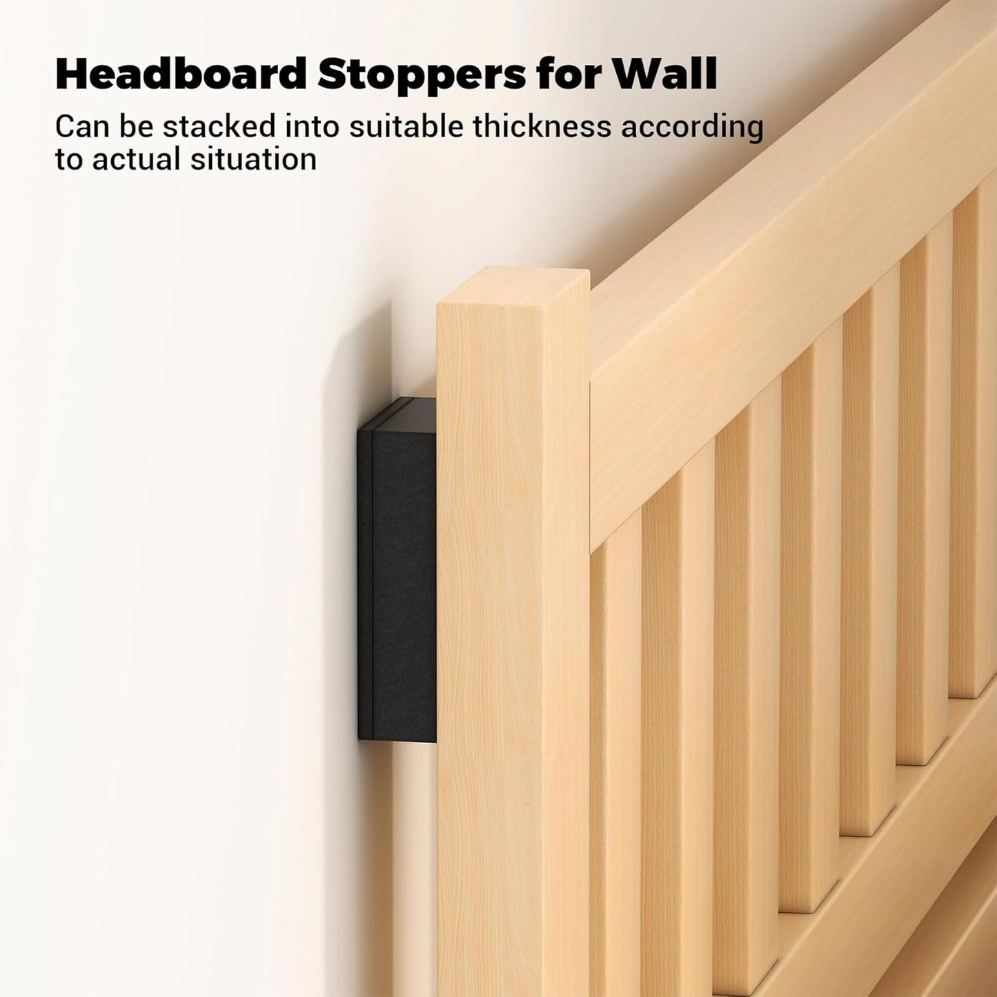 Furniture Wall Protectors,  23Pcs EVA Foam Headboard Stoppers for Wall, Bed Stoppers for Headboard, 10Pcs (20mm Thick)+13Pcs (3mm Thick) Couch Wall Protector, Black Headboard Bumper