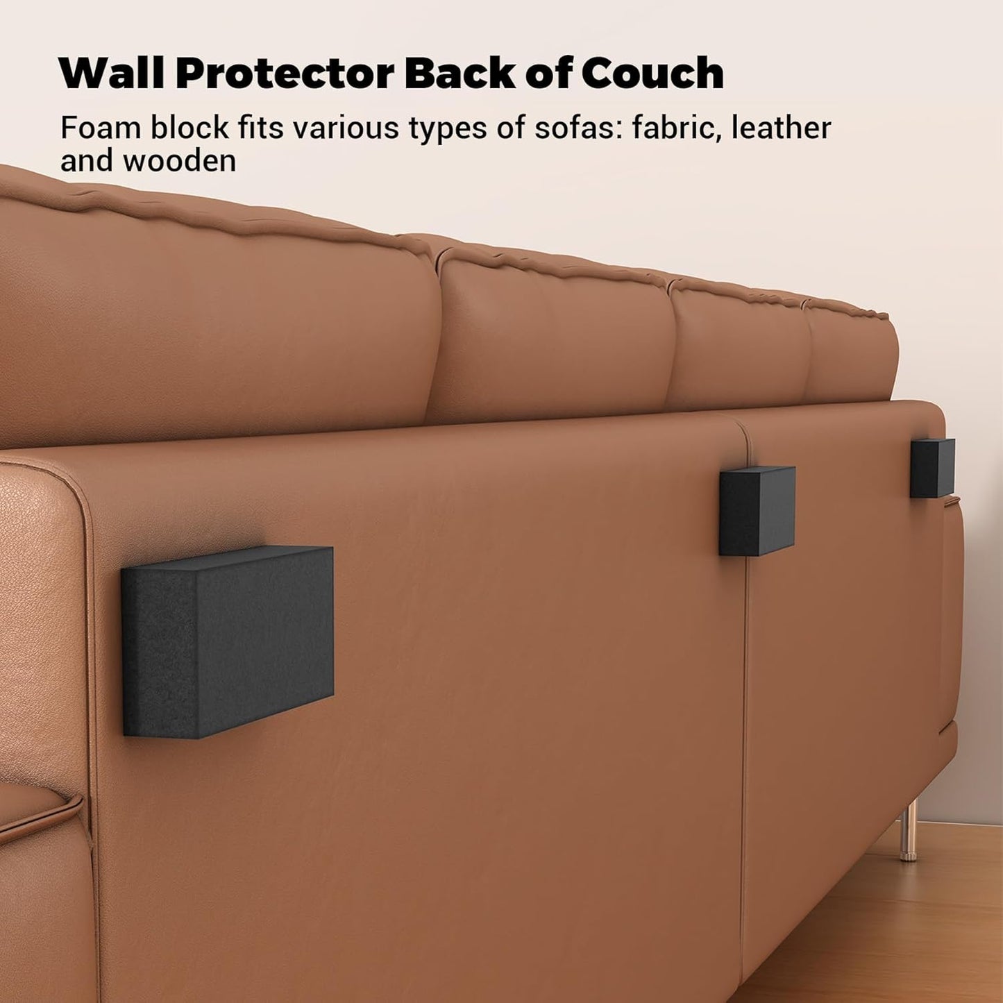 Furniture Wall Protectors,  23Pcs EVA Foam Headboard Stoppers for Wall, Bed Stoppers for Headboard, 10Pcs (20mm Thick)+13Pcs (3mm Thick) Couch Wall Protector, Black Headboard Bumper