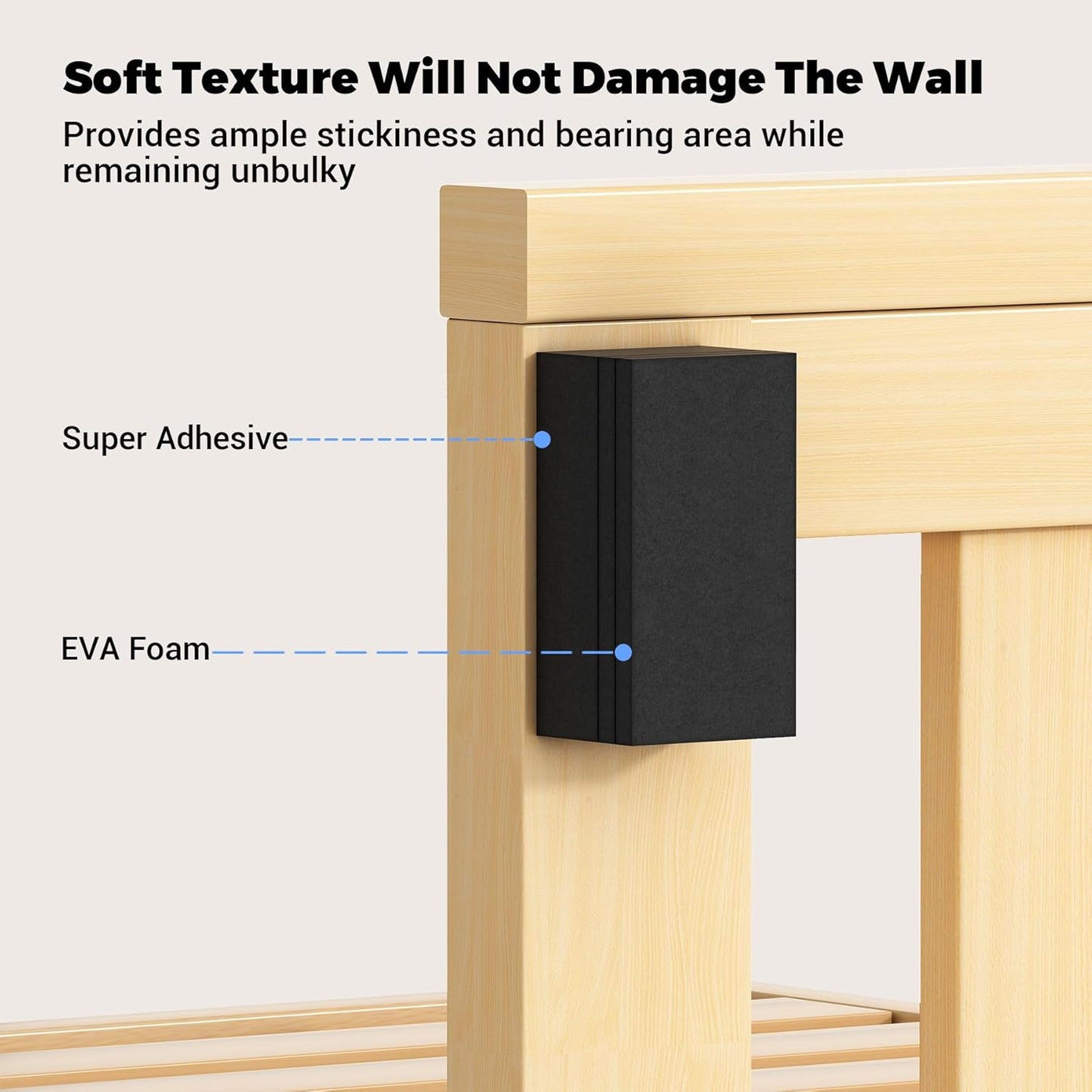 Furniture Wall Protectors,  23Pcs EVA Foam Headboard Stoppers for Wall, Bed Stoppers for Headboard, 10Pcs (20mm Thick)+13Pcs (3mm Thick) Couch Wall Protector, Black Headboard Bumper