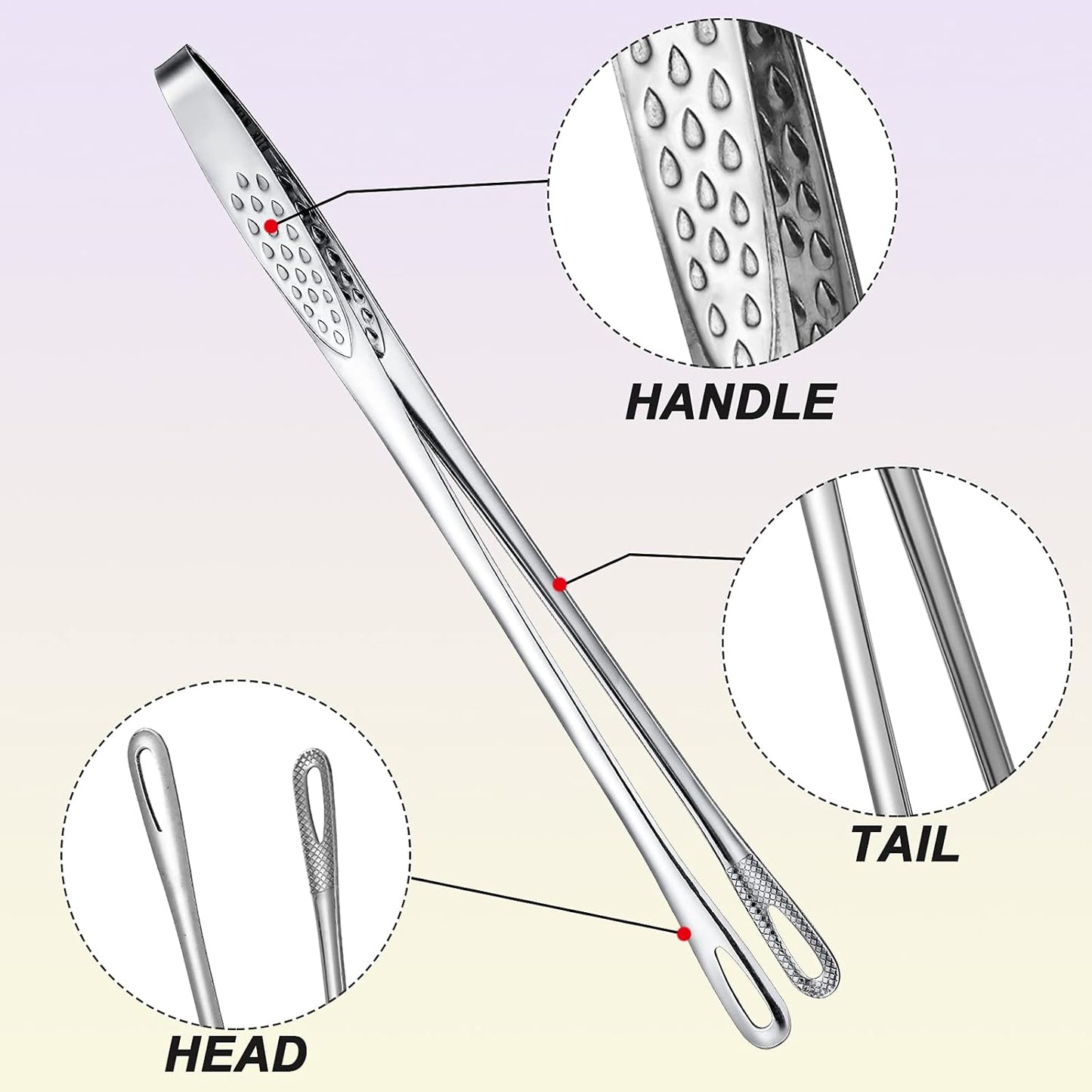 3 Pcs 11 Inches Kitchen Tongs Korean BBQ Tweezers for Cooking Stainless Steel Kitchen Tweezers Grill Food Yakiniku Cooking Clamp Tool for Salad, Fish, Steak, Barbecue, Buffet, Meat