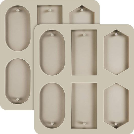 2 Pcs Silicone Wax Melt Molds Silicone Resin Keychain and Wax Sachets Epoxy Casting Jewelry Making Molds with Hanging Holes for DIY Jewelry Handicrafts Making(Stylish Style)