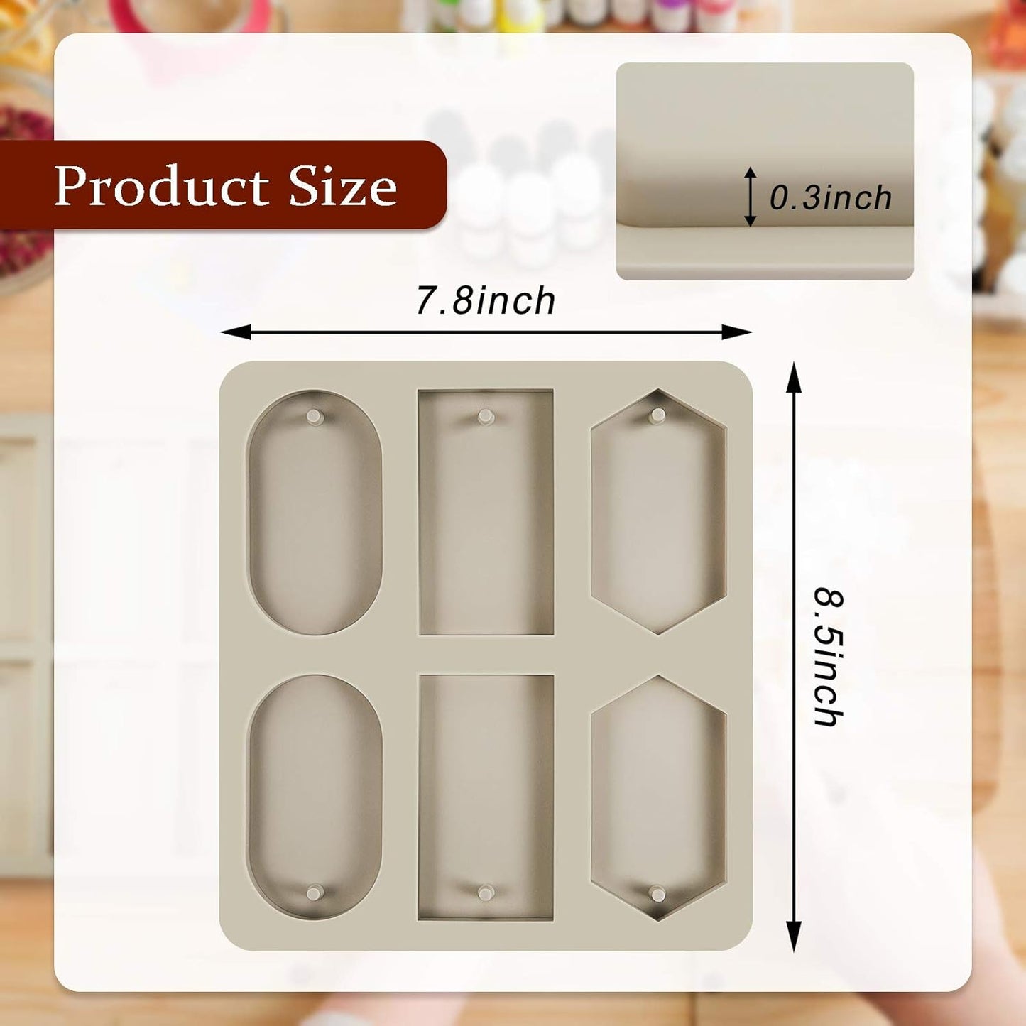 2 Pcs Silicone Wax Melt Molds Silicone Resin Keychain and Wax Sachets Epoxy Casting Jewelry Making Molds with Hanging Holes for DIY Jewelry Handicrafts Making(Stylish Style)