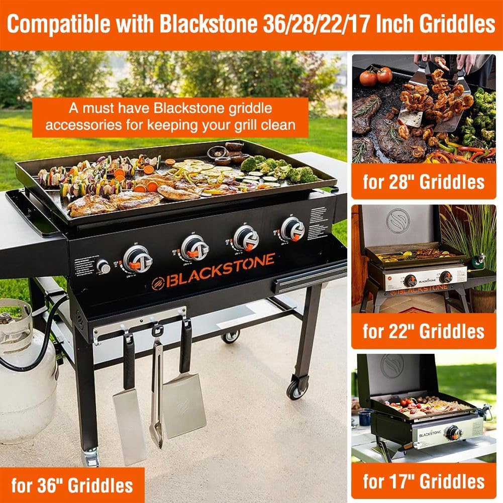 2 Pack Blackstone Silicone Grease Cup Liners for 36 28 22 17 Inch Griddle, Reusable Catcher Liner Grill Tray Blackstone Accessories, Replacement of Aluminum Foil Drip Pans, Orange