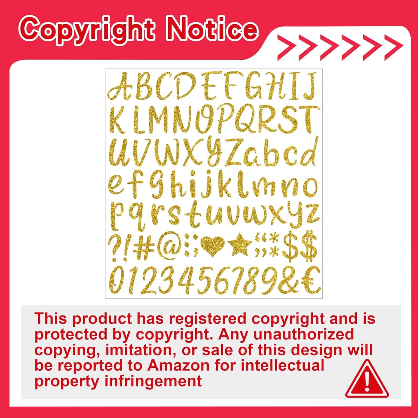 648 PCS Gold Letter Stickers Glitter Alphabet Stickers 1 Inch Self Adhesive Waterproof Vinyl Small ABC Letters for Graduation Cap Water Bottles Cup Mailbox Number Scrapbooking Sign Crafts (8,Gold)